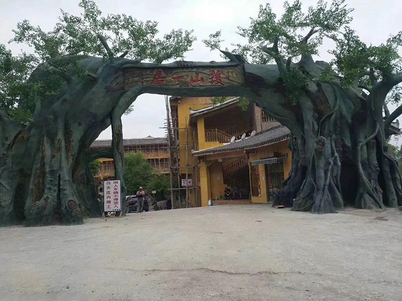 農家樂(lè )水泥假樹(shù)大門(mén)